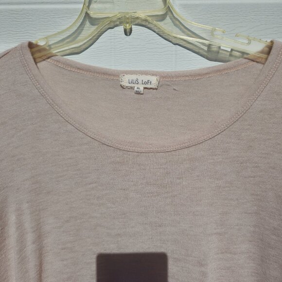 Lili's Loft Beige Lace Trimmed Hi/Lo Shirt XL - Picture 4 of 8